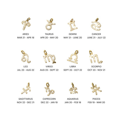 Diamond Zodiac Charm 14K Gold