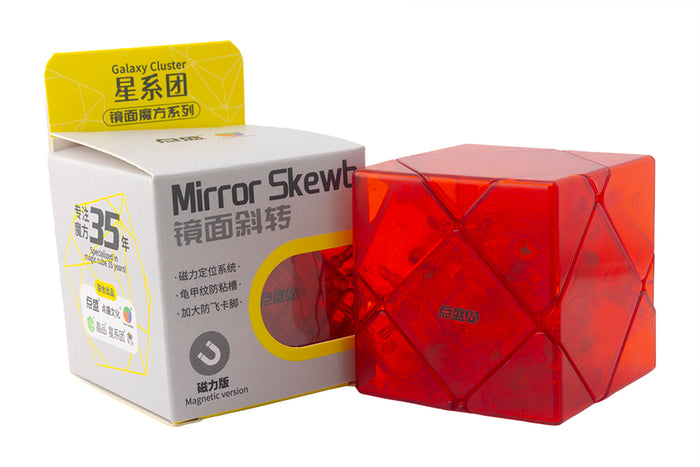 DianSheng Galaxy Mirror Skewb (Magnetic) - Transparent Red