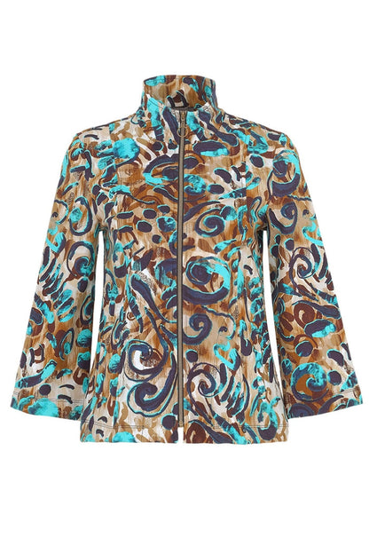 Dolcezza 74107 Jacket Brown Fascination With Colours Print - Dotique