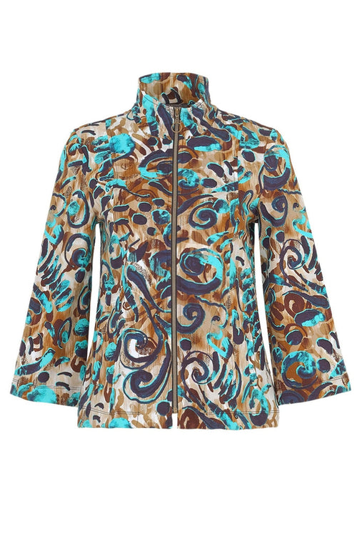 Dolcezza 74107 Jacket Brown Fascination With Colours Print - Dotique