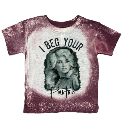 Dolly Parton - Beg Your Parton Bleached Tie Dye Kid T-Shirt