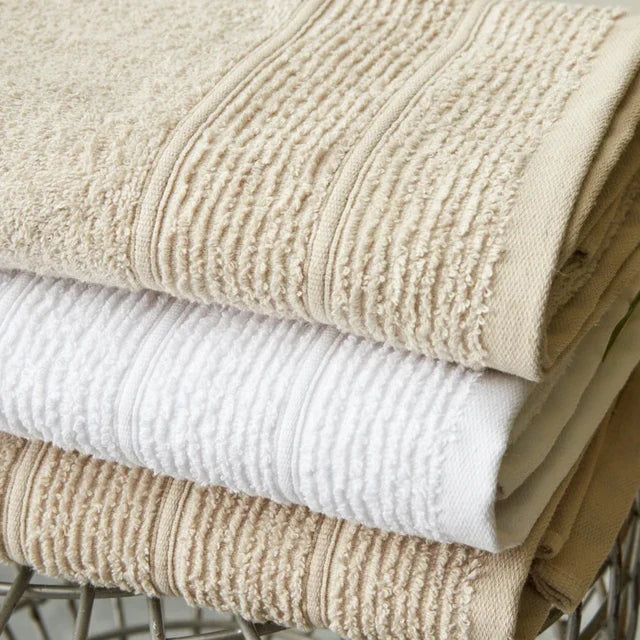 Ensemble de serviettes de visage et de bain Karaca Home Vinos 4 pièces, Beige