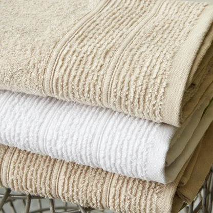 Ensemble de serviettes de visage et de bain Karaca Home Vinos 4 pièces, Beige