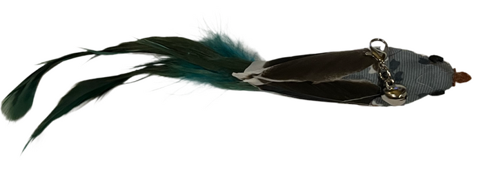 Everything Wand Cat Toy Attachment - Light Blue and Dark Green Bird 9" - Dog.Dog.Cat.