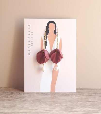 FINA Petal Drop Pearl Earrings - Various Colors