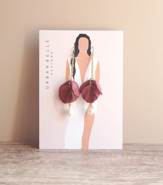 FINA Petal Drop Pearl Earrings - Various Colors