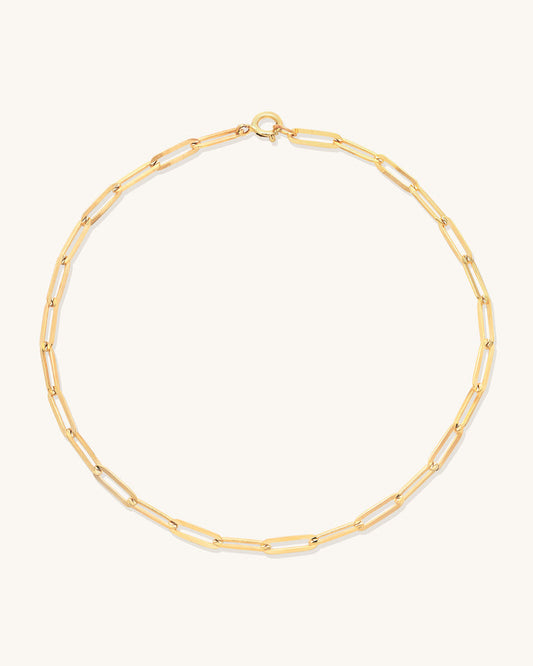 Flat Drawn Bold Chain Anklet