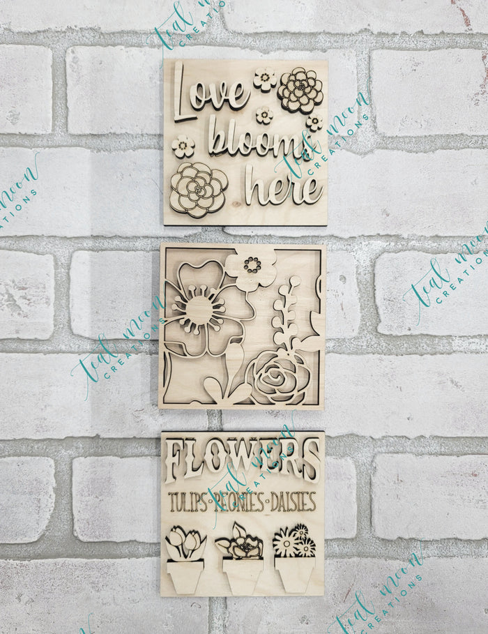 Flowers- Set of 3- wholesale