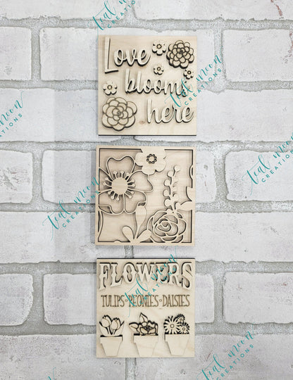 Flowers- Set of 3- wholesale
