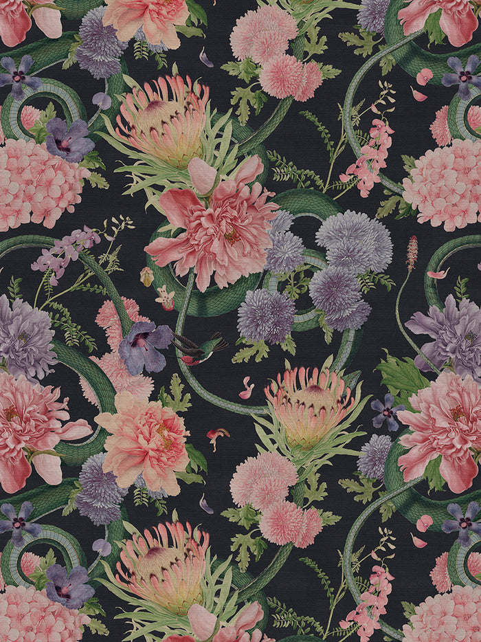 Forbidden Bloom 'Black' Recycled Velvet
