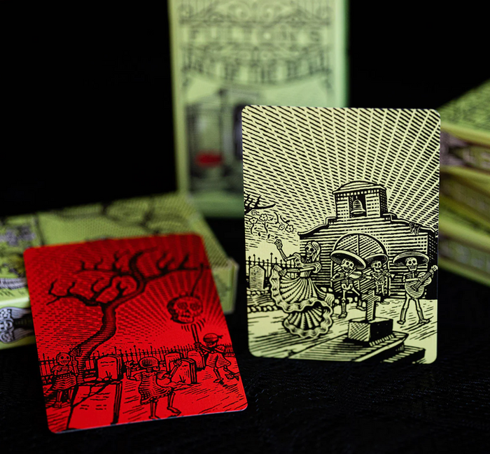 FULTON'S DAY OF THE DEAD GREEN EDITION Playing Cards by Fultons Playing Cards