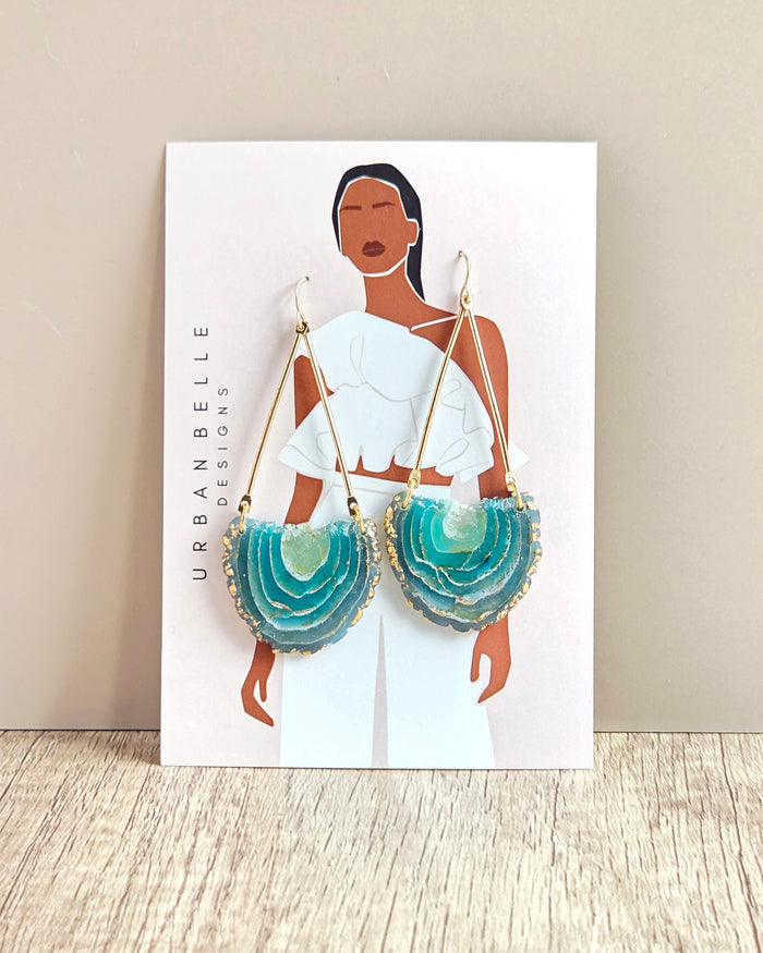 GAIA 14K Gold Filled Chandelier Statement Earrings - Aqua