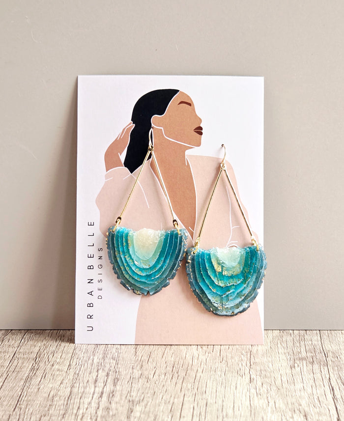 GAIA 14K Gold Filled Chandelier Statement Earrings - Aqua
