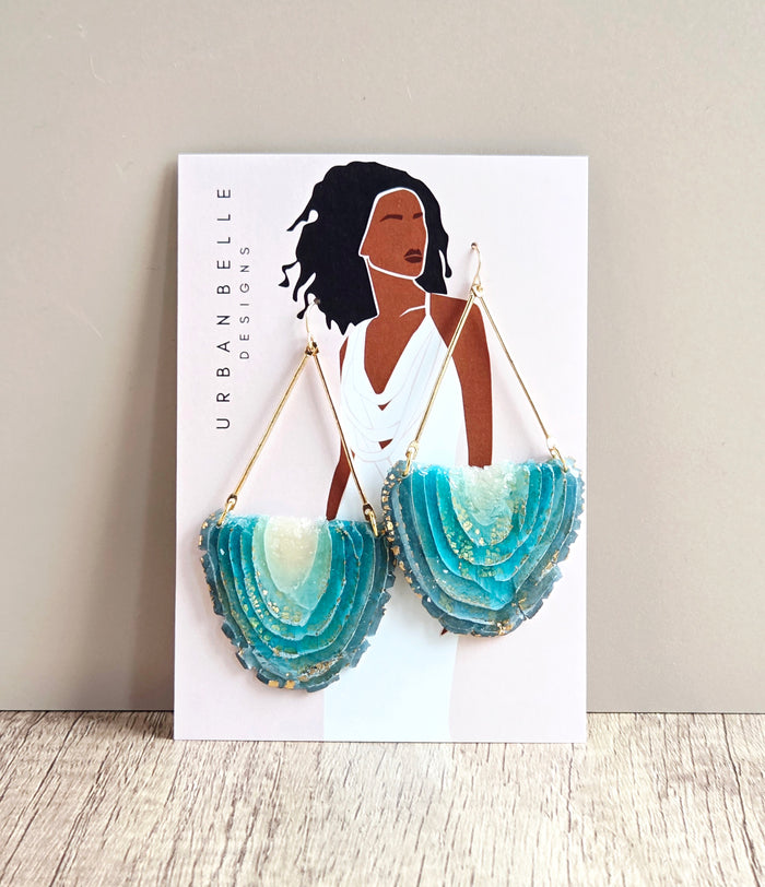 GAIA 14K Gold Filled Chandelier Statement Earrings - Aqua
