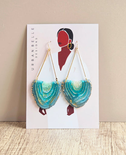 GAIA 14K Gold Filled Chandelier Statement Earrings - Aqua