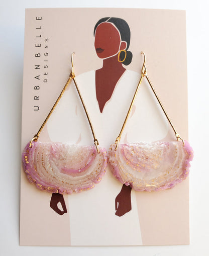 GAIA 14K Gold Filled Chandelier Statement Earrings - Blush