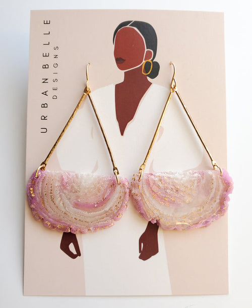 GAIA 14K Gold Filled Chandelier Statement Earrings - Blush