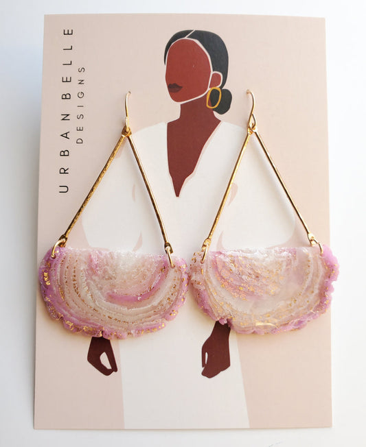 GAIA 14K Gold Filled Chandelier Statement Earrings - Blush