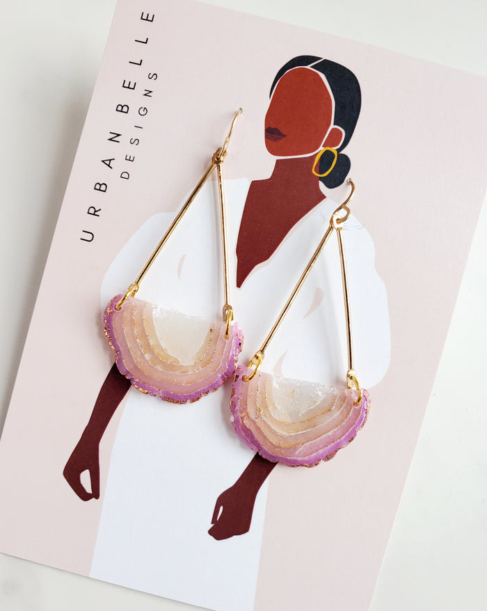 GAIA 14K Gold Filled Chandelier Statement Earrings - Blush