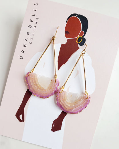 GAIA 14K Gold Filled Chandelier Statement Earrings - Blush