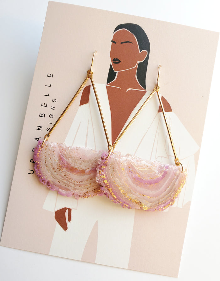 GAIA 14K Gold Filled Chandelier Statement Earrings - Blush
