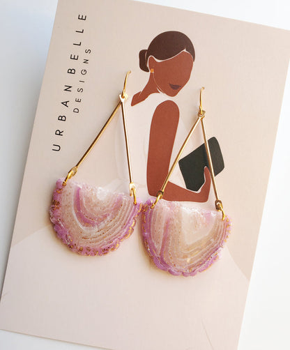 GAIA 14K Gold Filled Chandelier Statement Earrings - Blush