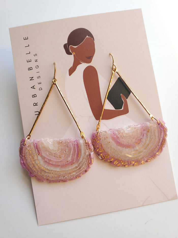 GAIA 14K Gold Filled Chandelier Statement Earrings - Blush