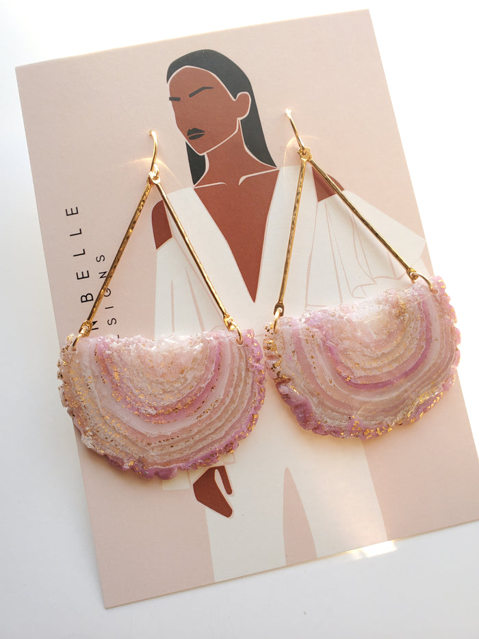 GAIA 14K Gold Filled Chandelier Statement Earrings - Blush
