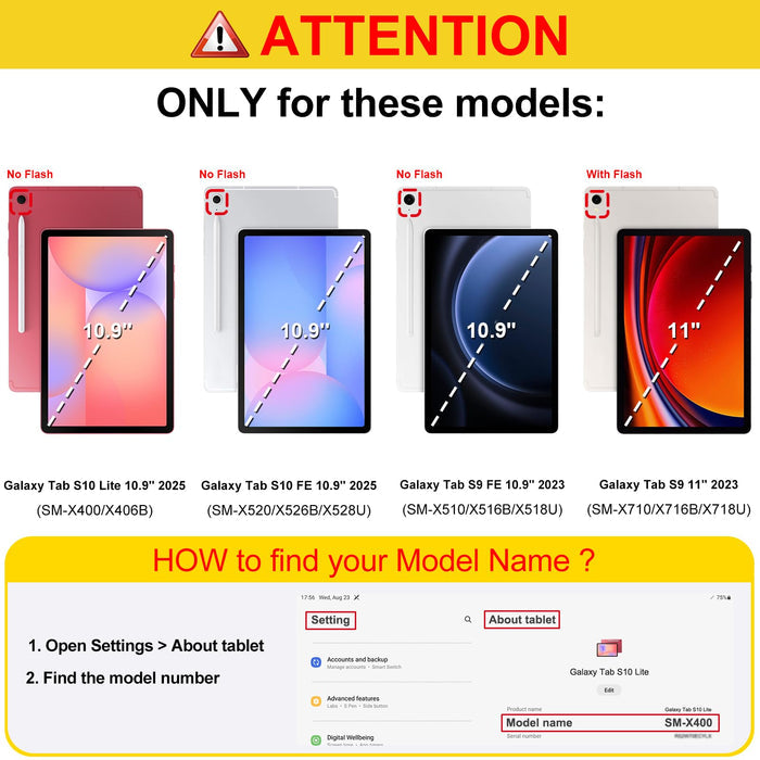 Galaxy Tab S10 Lite 2025/ Tab S10 FE/Tab S9 FE 10.9"/Tab S9 11" Hybrid Slim Case w/ Pencil Holder | Fintie