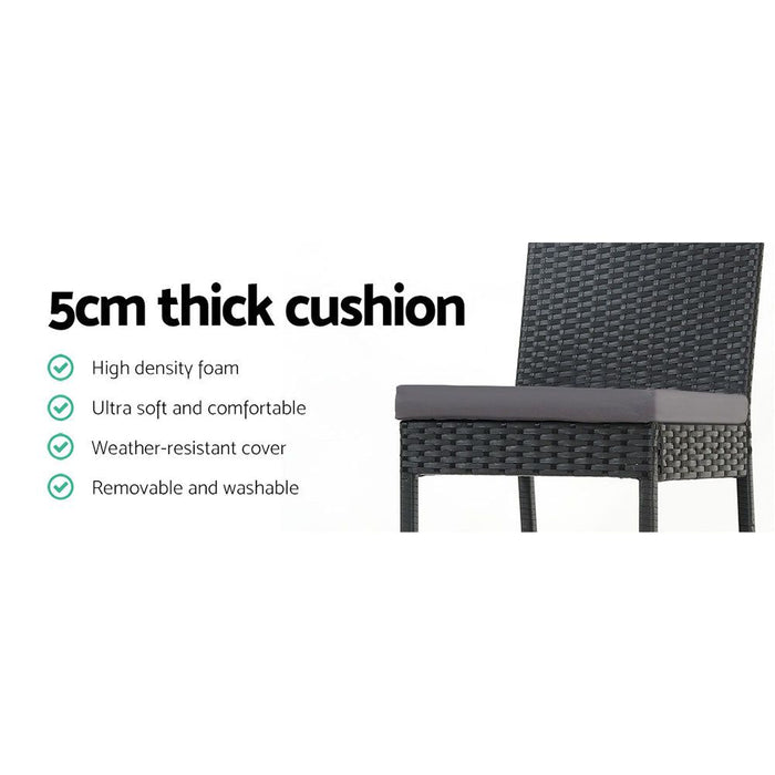 Gardeon Set of 2 Outdoor Bar Stools Dining Chairs Wicker Furniture -Home Living Store - -