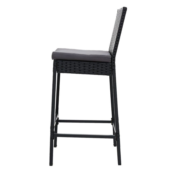 Gardeon Set of 2 Outdoor Bar Stools Dining Chairs Wicker Furniture -Home Living Store - -