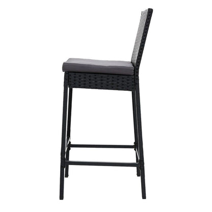 Gardeon Set of 2 Outdoor Bar Stools Dining Chairs Wicker Furniture -Home Living Store - -