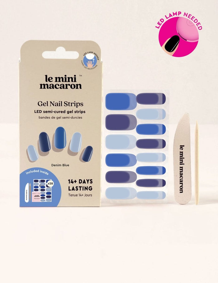 Gel Nail Strips - Denim Blue - Gel Nail Strips