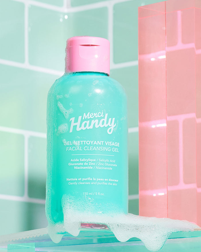 Gel nettoyant visage + brosse exfoliante