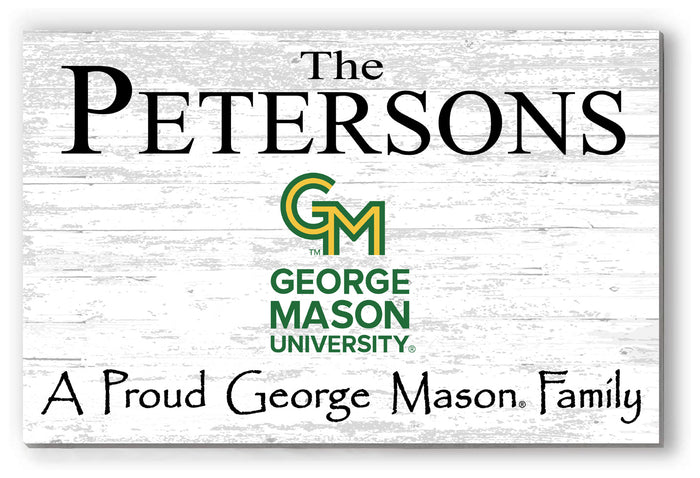 George Mason Family Name Sign – Personalized George Mason University Wood Plaque for Alumni or Graduation