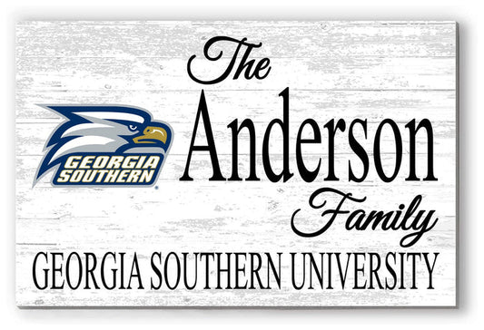 Georgia Southern Family Name Sign for GS Eagles Alumni, Fans or Graduation - Broad Bay Personalized Gifts Shipped Fast