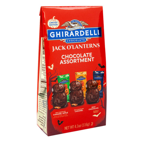 Ghirardelli Assorted Chocolate Jack O'Lantern Candy Bag - 12 Count