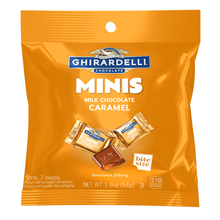 Ghirardelli Caramel Milk Chocolate Miniature Candy Bars - 12 Count