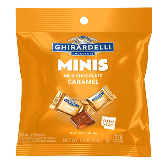 Ghirardelli Caramel Milk Chocolate Miniature Candy Bars - 12 Count