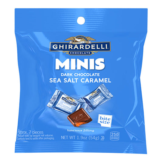 Ghirardelli Dark Chocolate Sea Salt Caramel Mini Candy - 12 Count