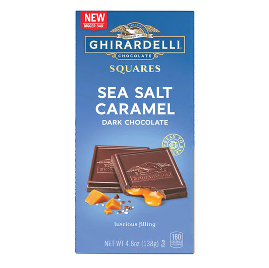 Ghirardelli Dark Chocolate Sea Salt Caramel Square Bars - 10 Count