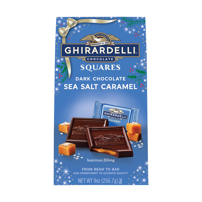 Ghirardelli Dark Chocolate Sea Salt Caramel Square Candy Large Bag - 12 Count
