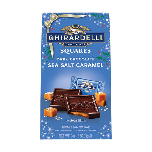 Ghirardelli Dark Chocolate Sea Salt Caramel Square Candy Large Bag - 12 Count