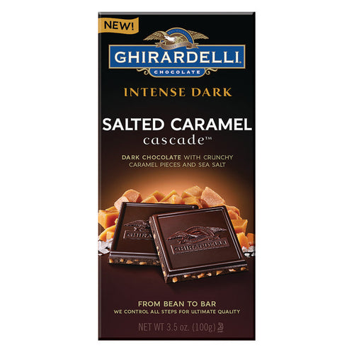 Ghirardelli Intense Dark Sea Salt Caramel Cascade Chocolate Bar - 12 Count
