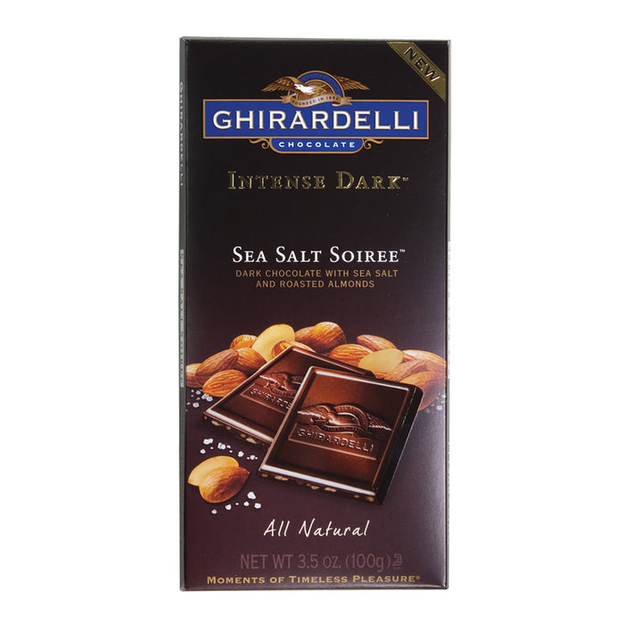 Ghirardelli Intense Dark Sea Salt Soiree Chocolate Bar - 12 Count