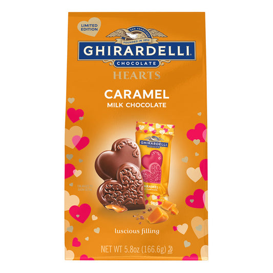 Ghirardelli Milk Chocolate Caramel Heart Candy - 12 Count