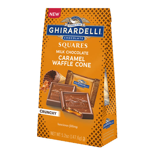 Ghirardelli Milk Chocolate Caramel Waffle Cone Squares Candy - 6 Count