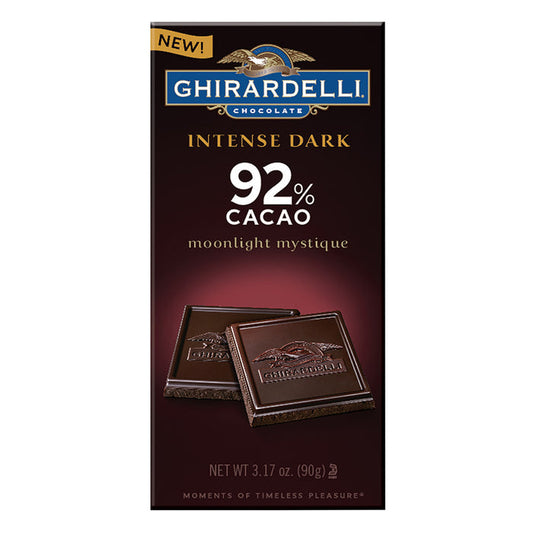 Ghirardelli Moonlight Mystique 92% Cocoa Intense Dark Chocolate Bar - 12 Count