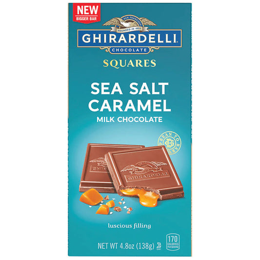 Ghirardelli Sea Salt Caramel Milk Chocolate Square Candy - 10 Count