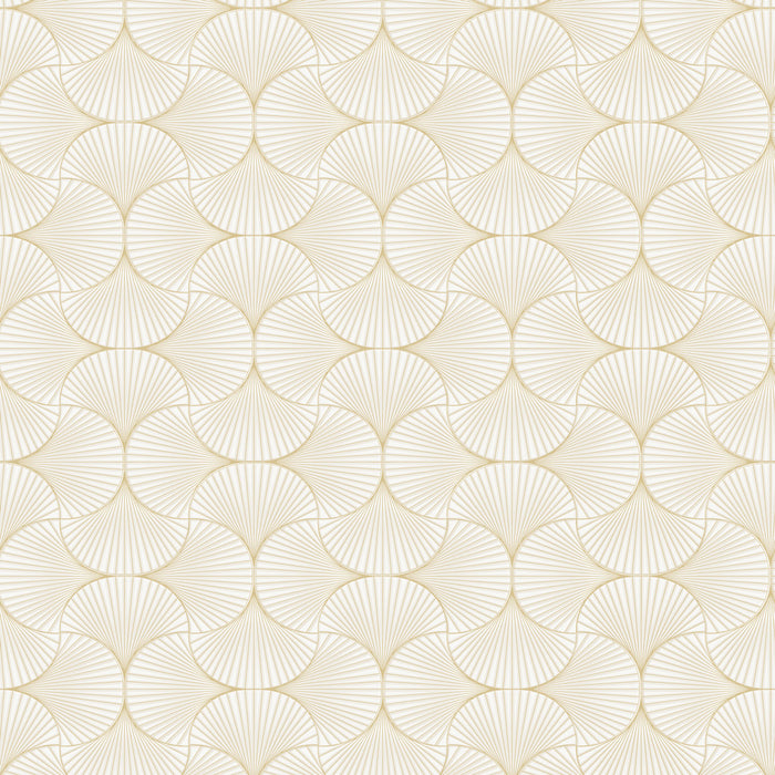 Gilded Scallop Non-Pasted Wallpaper - A swatch of Gilded Scallop Unpasted Wallpaper in porcelain | Tempaper#color_porcelain